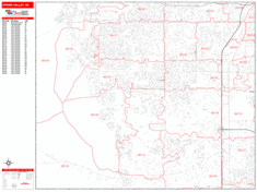 Spring Valley Wall Map Zip Code Red Line Style 2024